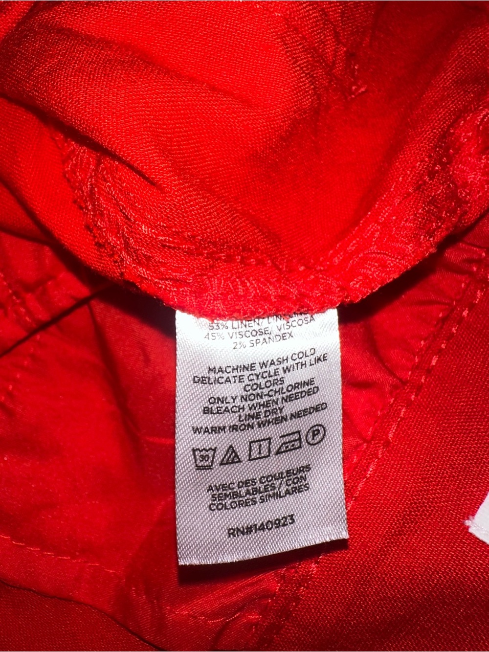 LOFT Palmer Wide Leg Crop Pants in Linen Blend in Red - Picture 8 of 8